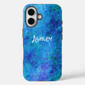 水彩ブルー抽象芸術 Case-Mate iPhoneケース (裏面)