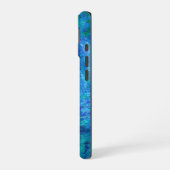 水彩ブルー抽象芸術 iPhone 16ケース (左側面)
