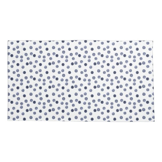 水彩ブルー水玉模様 枕カバー (裏面)