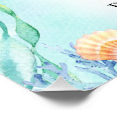 水彩ブルー海シーベビーシャワーへようこそ ポスター (コーナー)