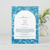 水彩ブルー海ビーチ結婚式の日程 プログラム (スタンド正面)