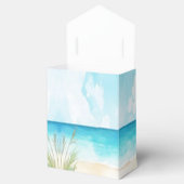 水彩ブルー海ビーチ結婚式優先ボックス フェイバーボックス (オープン)