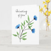 水彩ブルー考えフローラ カード (黄色い花)