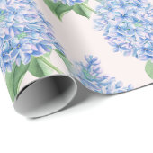 水彩ブルー薄紫パターン ラッピングペーパー (ロールコーナー)