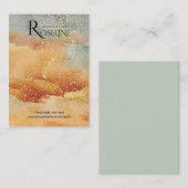 水彩ブルー金ゴールドグリッタージュレリーディスプレイ 名刺 (正面/裏面)