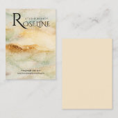 水彩ブルー金ゴールドグリッタージュレリーディスプレイ 名刺 (正面/裏面)