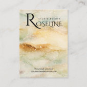 水彩ブルー金ゴールドグリッタージュレリーディスプレイ 名刺 (正面)