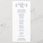 水彩ブルー開花&グリーン結婚式 プログラム (裏面)