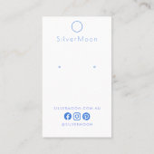 水彩ブルー顔イラストレーションイヤリングディスプレイ 名刺 (裏面)