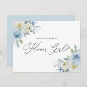 水彩ブルー&アイボリーバラフラワーガール提案 ポストカード (正面/裏面)