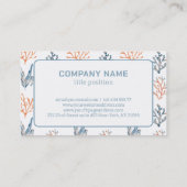 水彩ブルー&オレンジサンゴ 名刺 (裏面)