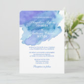 水彩ブルー ティール パープル ウェディング 招待状 (スタンド正面)