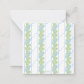 水彩ブルー&ホワイトクリスマスストッキングギフト ノートカード (裏面)