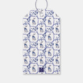 水彩ブルー&ホワイトチャイノアイセリーバニーラビット ギフトタグ (裏面)