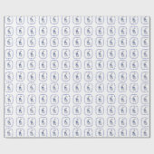 水彩ブルー&ホワイトチャイノアイセリーバニーラビット ラッピングペーパー (フラット)