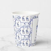 水彩ブルー&ホワイトチャイノアイセリーバニーラビット 紙コップ (右)