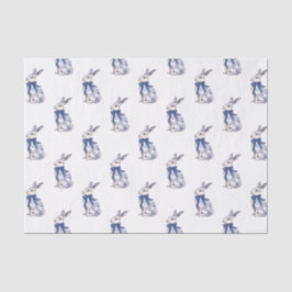 水彩ブルー&ホワイトチャイノアイセリーバニーラビット 薄葉紙