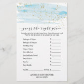 水彩ブルー&金ゴールドは正しい価格ゲーム (正面)