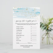 水彩ブルー&金ゴールドは正しい価格ゲーム (スタンド正面)