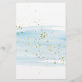 水彩ブルー&金ゴールドは正しい価格ゲーム チラシ (裏面)