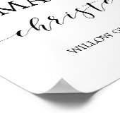 水彩ブルー&金ゴールドスパークル《キリスト教》洗礼式や命名式へようこそ ポスター (角)