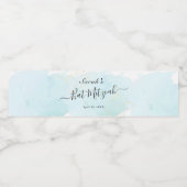 水彩ブルーx金ゴールドバルミツワー ペットボトルラベル (シングルラベル)