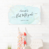 水彩ブルーx金ゴールドバルミツワー 横断幕 (インサイチュ)