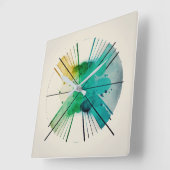 水彩ブロスタイル スクエア壁時計 (傾斜)