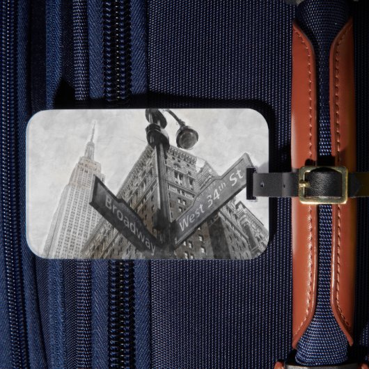 水彩ブロードウェイニューヨークラゲッジタグ – NYC ラゲッジタグ (正面インサイチュ4)