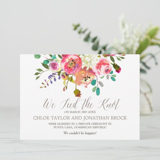 水彩ブーケの行商人の発表カード 案内状 (スタンド正面)