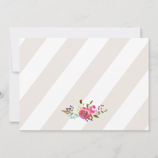 水彩ブーケの行商人の発表カード 案内状 (裏面)