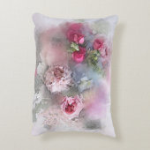 水彩ブーケフローラバラフラワーズテンプレート アクセントクッション (裏面(縦))