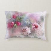 水彩ブーケフローラバラフラワーズテンプレート アクセントクッション (裏面)