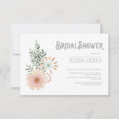 水彩ブーケブライダルシャワー赤面ID654 招待状 (正面)