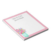 水彩ブーケメーソンジャーフラワーパーソナライズされたズ ノートパッド (アングル)