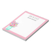 水彩ブーケメーソンジャーフラワーパーソナライズされたズ ノートパッド (回転)