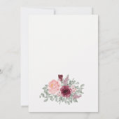 水彩ブーケ花PHOTO birthday Invitat 招待状 (裏面)