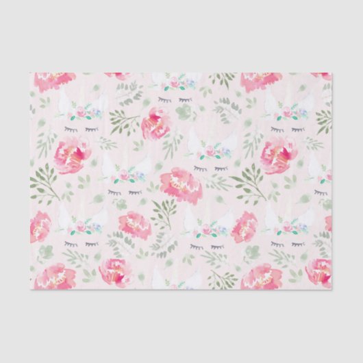 水彩プニー・ユニコーン（ピンク） 薄葉紙 (正面)