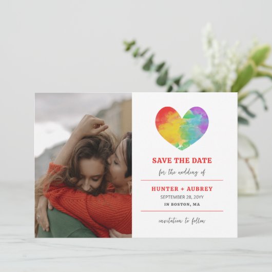 水彩プライドハートゲイレズ結婚ビアンの写真 セーブザデート (スタンド正面)
