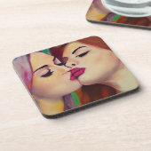 水彩プライド2女性共有aキス コースター (左側)