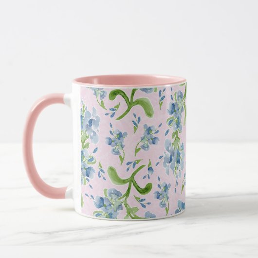 水彩プラム絵を描バゴの花ベビーピンク マグカップ (左)