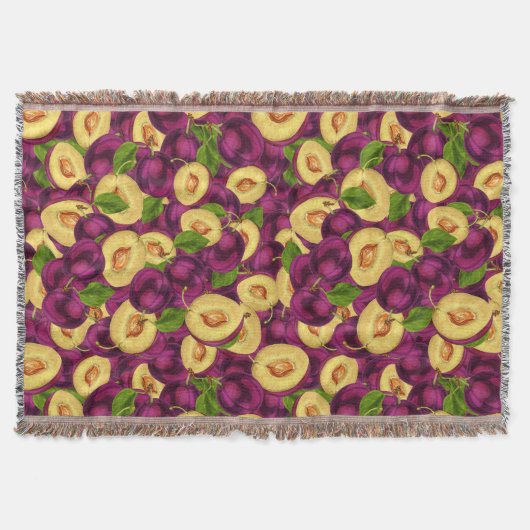 水彩プラム スローブランケット (正面)