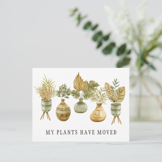 水彩プラント新しいアドレスの移動のお知らせ 案内ポストカード (スタンド正面)