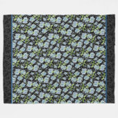 水彩プラ絵を描ンバゴの花 – 黒 フリースブランケット (正面(横))