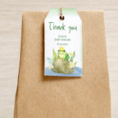 水彩プリンセスカエル赤ちゃんシャワーありがとう ギフトタグ