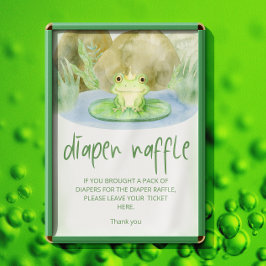 水彩プリンセスカエル赤ちゃんシャワーおむつラッフル ポスター