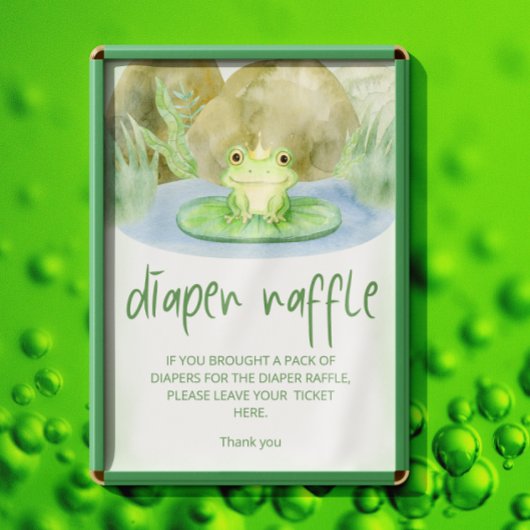 水彩プリンセスカエル赤ちゃんシャワーおむつラッフル ポスター