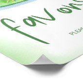 水彩プリンセスカエル赤ちゃんシャワーの好意 ポスター (角)