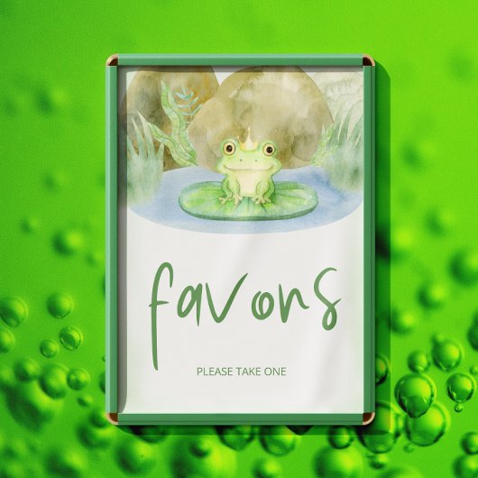 水彩プリンセスカエル赤ちゃんシャワーの好意 ポスター