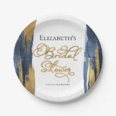 水彩プリンセスシャワー紙皿 | アブストラクト ペーパープレート (正面)